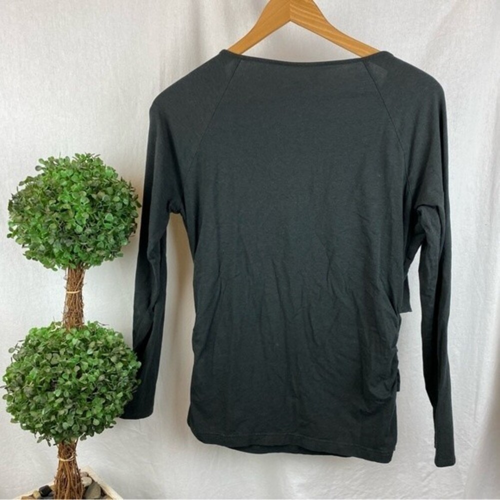 Sahalie Front Wrap Long Sleeve Cotton Blend Top L - Picture 3 of 7